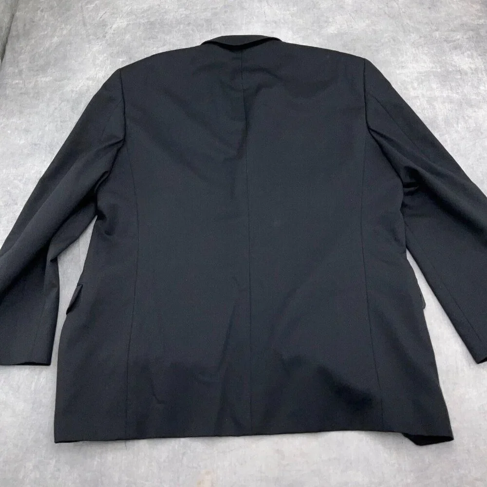 JNY Jones New York Blazer‎ Men 43R Black Classic Career Wool Suit Jacket VTG